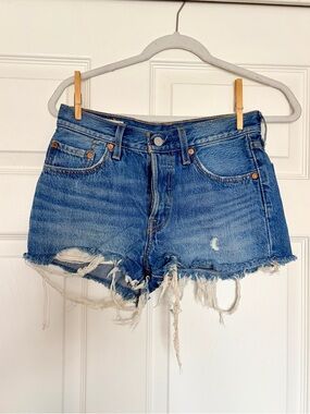 Levi’s 501 True Blue Denim Shorts — Size 24